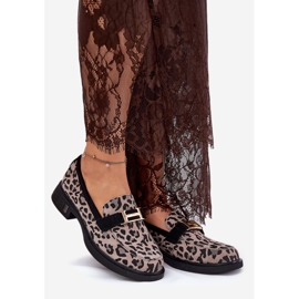 Suede Moccasins femminile Vinceza 66792 Stampa leopardo grigio 1