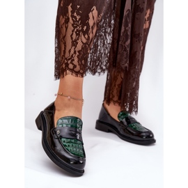 Vinted Vinceza femminile Mocassini in pelle 91125 Verde-nero 2