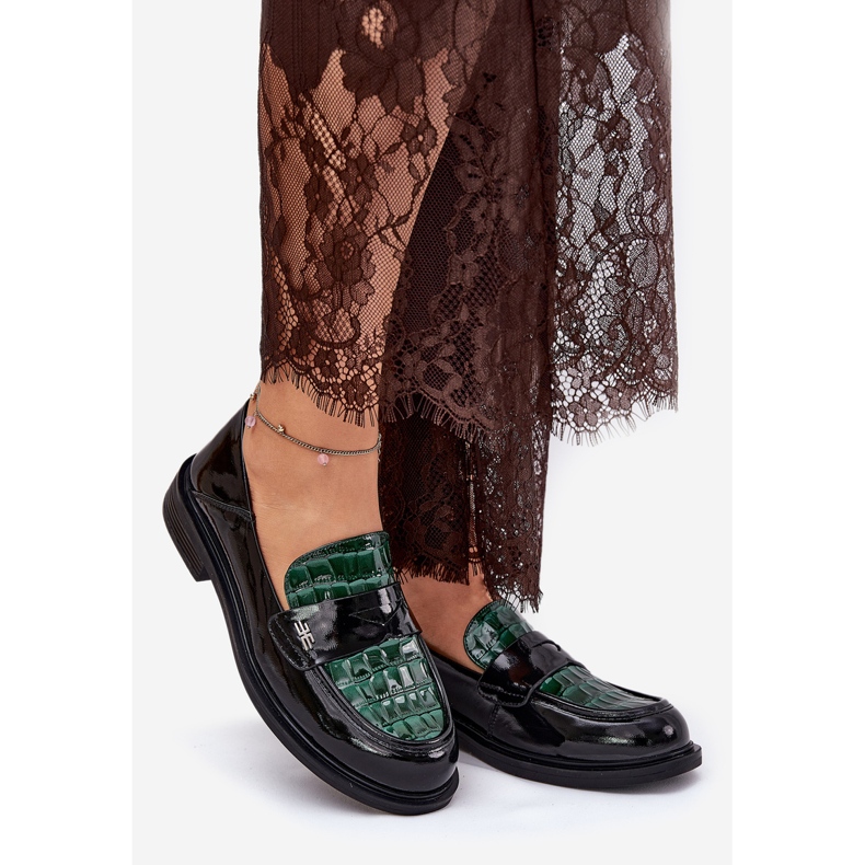 Vinted Vinceza femminile Mocassini in pelle 91125 Verde-nero 1