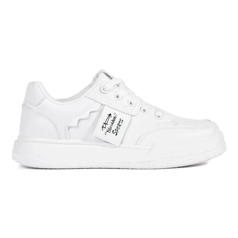 Sneakers bianche sulla piattaforma bianco 1