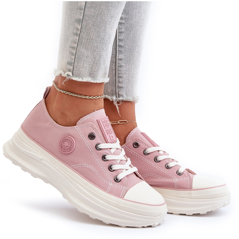 Scarpe da ginnastica da donna con suola massiccia Big Star NN274129 Rosa 5