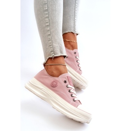 Scarpe da ginnastica da donna con suola massiccia Big Star NN274129 Rosa 1