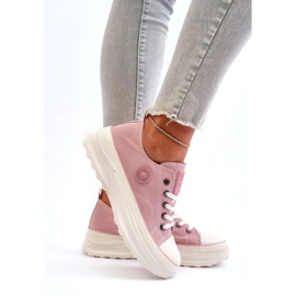 Scarpe da ginnastica da donna con suola massiccia Big Star NN274129 Rosa 4