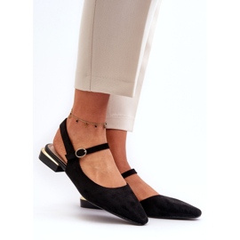 Ballerine da donna con tacco basso e tacco aperto Sergio Leone SK831 Nere nero 1