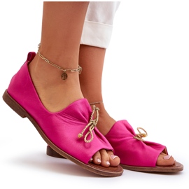 Ballerine da donna in pelle Zazoo 2660 Fucsia rosa 4