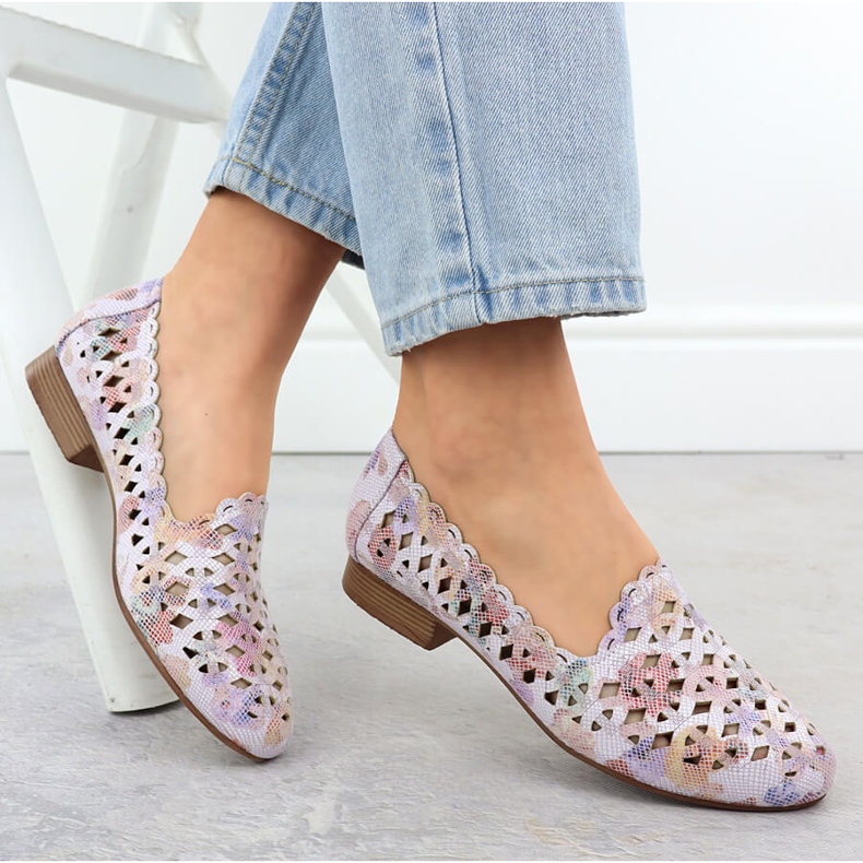 Scarpe da lavoro da donna con fiori colorati Jezzi Asa222-8 multicolore 1