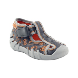 Ciabatte per scarpe per bambini Befado 190p082 grigio arancia 1