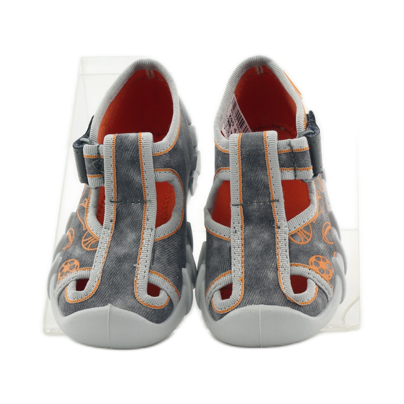 Ciabatte per scarpe per bambini Befado 190p082 grigio arancia 4