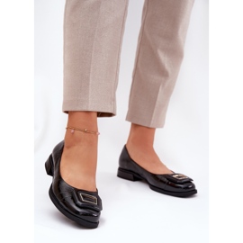 S.Barski Ballerine in pelle con decorazione mk51-059 nero 2