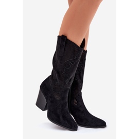 Stivali aperti sul post S.Barski Hy51-606 Black nero 1