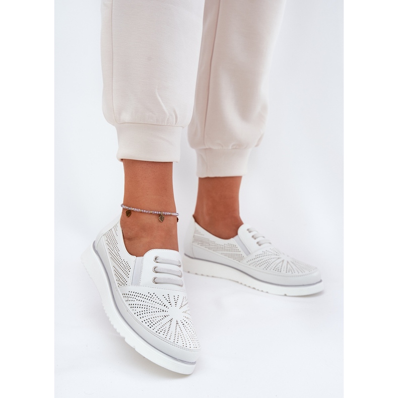 Evento Le scarpe da donna sono scivolate bianche bianca 2