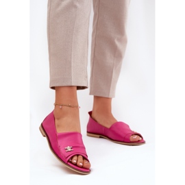 Ballerina elegante in pelle con dita nude Zazoo 1865 Fucsia rosa 2