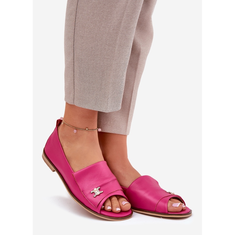 Ballerina elegante in pelle con dita nude Zazoo 1865 Fucsia rosa 1