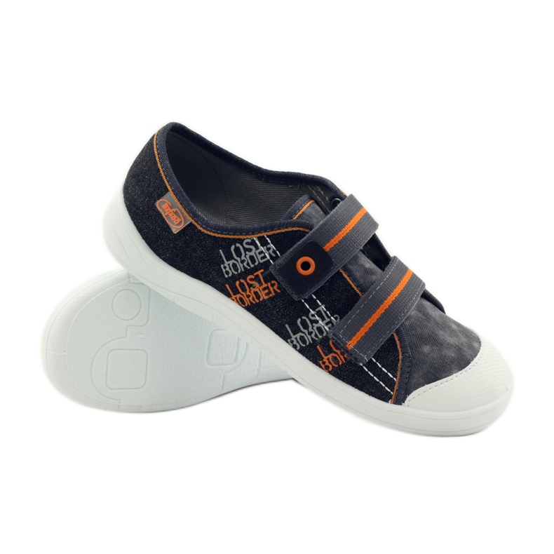 Ciabatte sneakers ragazzi rape Befado grigio arancia nero 3