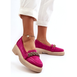 Zazoo 3429/W Micocarie in pelle scamosciata femminile con un ornamento di fucsia rosa 1