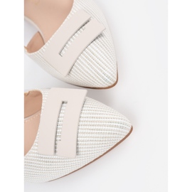 Goodin Sandali bianchi con un tacco aperto bianco 2