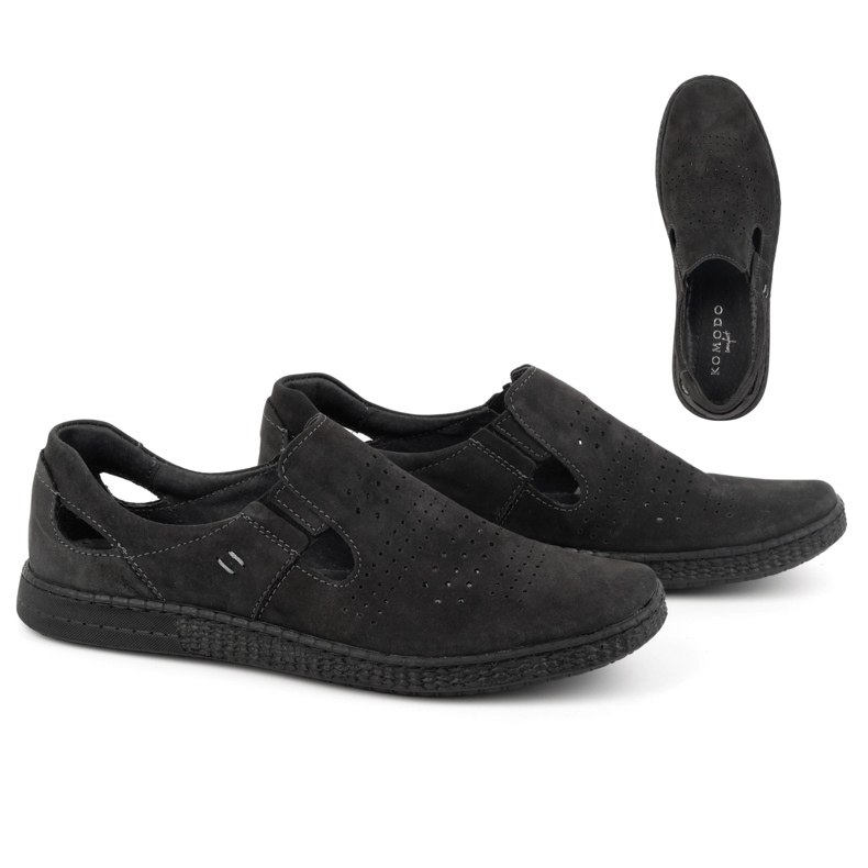 KOMODO Mocassino da uomo in pelle 864 Nero 1