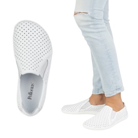 Pugno per scarpe bianche Pollonus femminile in pelle a piedi nudi 5-1308-025 bianco 1