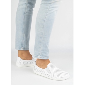 Pugno per scarpe bianche Pollonus femminile in pelle a piedi nudi 5-1308-025 bianco 2