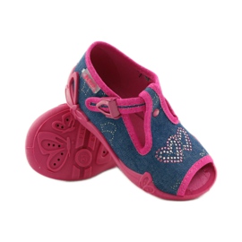 Ciabatte Befado 213p101 con cuore blu navy rosa 3