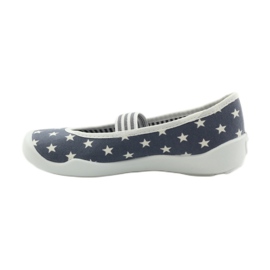 Ciabatte da bambina Befado 193y064 stelle grigio bianco 2