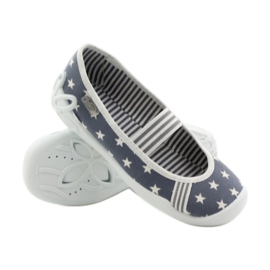 Ciabatte da bambina Befado 193y064 stelle grigio bianco 3