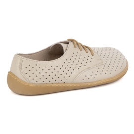 Punti femminili in pelle a piedi nudi Pollonus 5-1288-024 Vanilla Verona/Perforazione beige 2