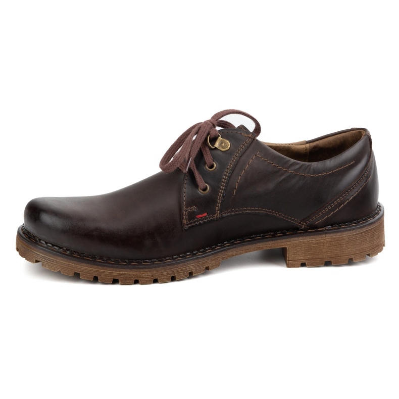Scarpe in pelle maschile Olivier 312GT marrone scuro 1