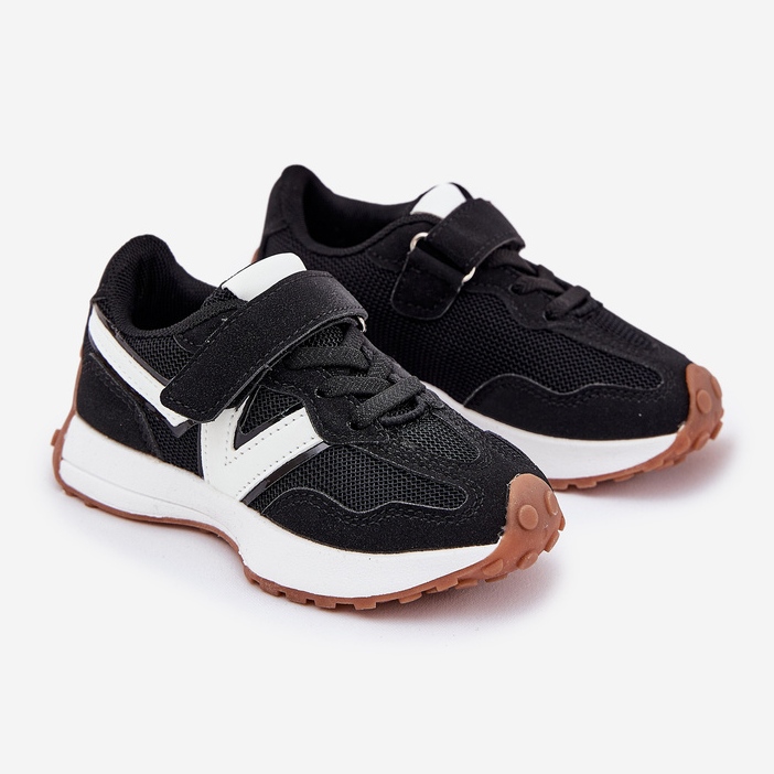 Scarpe da ginnastica con velcro per bambini, nere nero 1