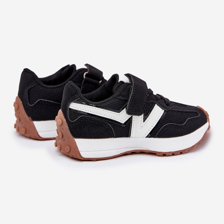 Scarpe da ginnastica con velcro per bambini, nere nero 2