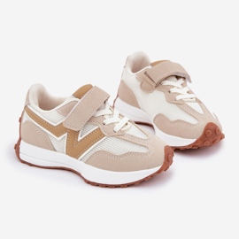 Scarpe da ginnastica con velcro per bambini, Beige 1