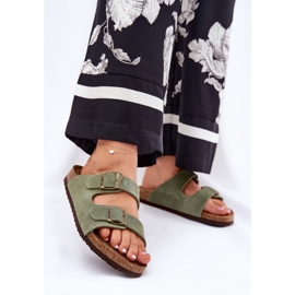 Flip di pelle scamosciata femminile con Big Star RR274A393 Green Blamps verde 2