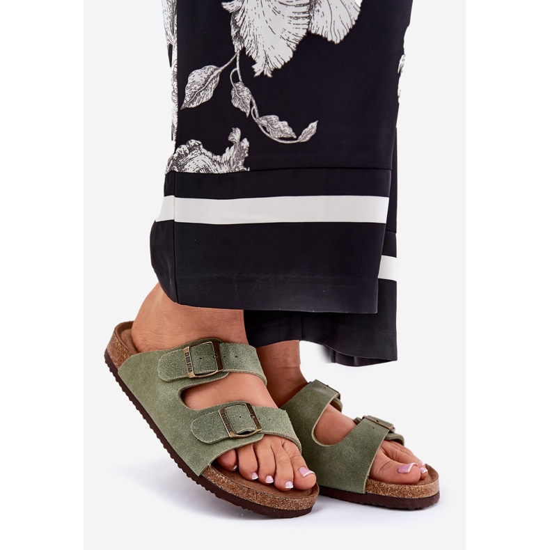 Flip di pelle scamosciata femminile con Big Star RR274A393 Green Blamps verde 1