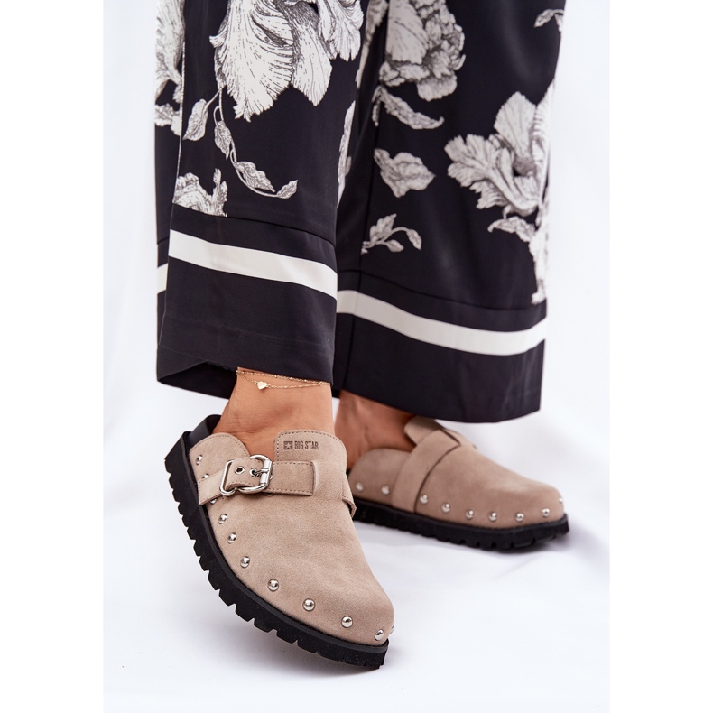 Suede Flip -Flops Oschi femminili sulla piattaforma Big Star RR274A376 beige 2