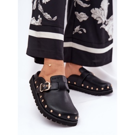 Flip in pelle -flips femminili intasanti sulla piattaforma nera Big Star RR274A378 nero 2