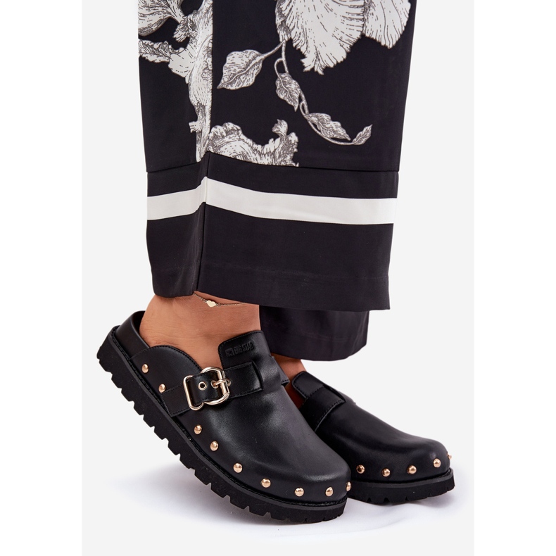 Flip in pelle -flips femminili intasanti sulla piattaforma nera Big Star RR274A378 nero 1