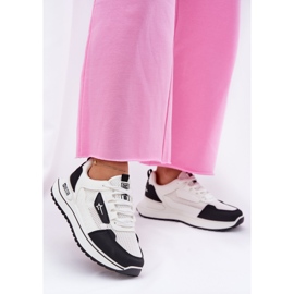Scarpe sportive femminili sulla piattaforma Big Star RR274A223 Sistema Hi-Poly Sistema bianco e nero 2