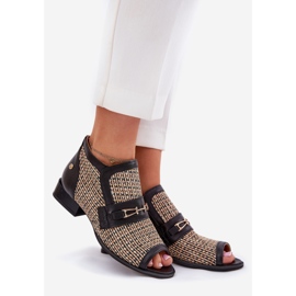 Stivali di pelle da donna con dita nude Maciejka 06934-39/00-1 Black and Beige nero 1