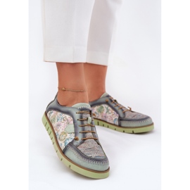 Scarpe in pelle da donna Maciejka 06784-09 verde 2
