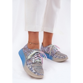 Scarpe in pelle da donna sulla piattaforma Maciejka 06776A-06 Blue 2