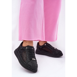 Sneaker decorate sulla piattaforma nera GoE NN2N4021 nero 2