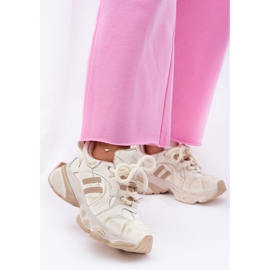 Sneakers in pelle da donna Goe rr2n4037 beige 2