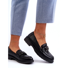 S.Barski Mocassine di eco-inoather femminile con un ornamento di S. Barski Hy372 Black nero 3