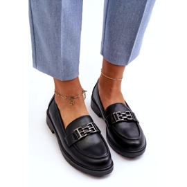 S.Barski Mocassine di eco-inoather femminile con un ornamento di S. Barski Hy372 Black nero 4
