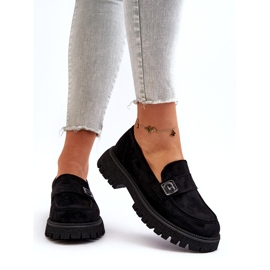 Vinceza Mocassini neri eco-elendari femminili con una cintura decorativa e un inserto in pelle nero 3