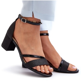 Vinceza Sandali glitter da donna 20244 su un pilastro basso nero 4