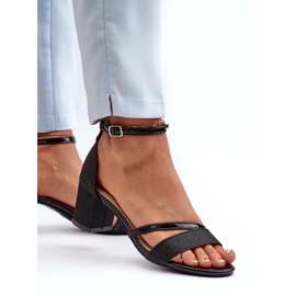 Vinceza Sandali glitter da donna 20244 su un pilastro basso nero 2
