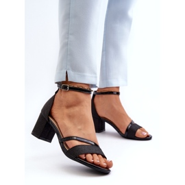 Vinceza Sandali glitter da donna 20244 su un pilastro basso nero 1