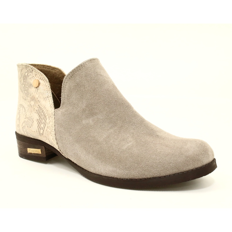 Olivier Stivali di pelle da donna beige 2