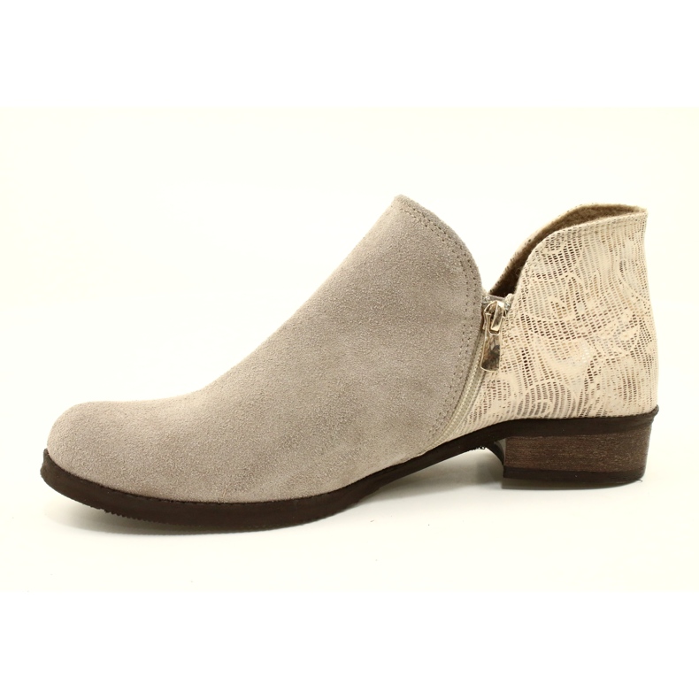 Olivier Stivali di pelle da donna beige 3